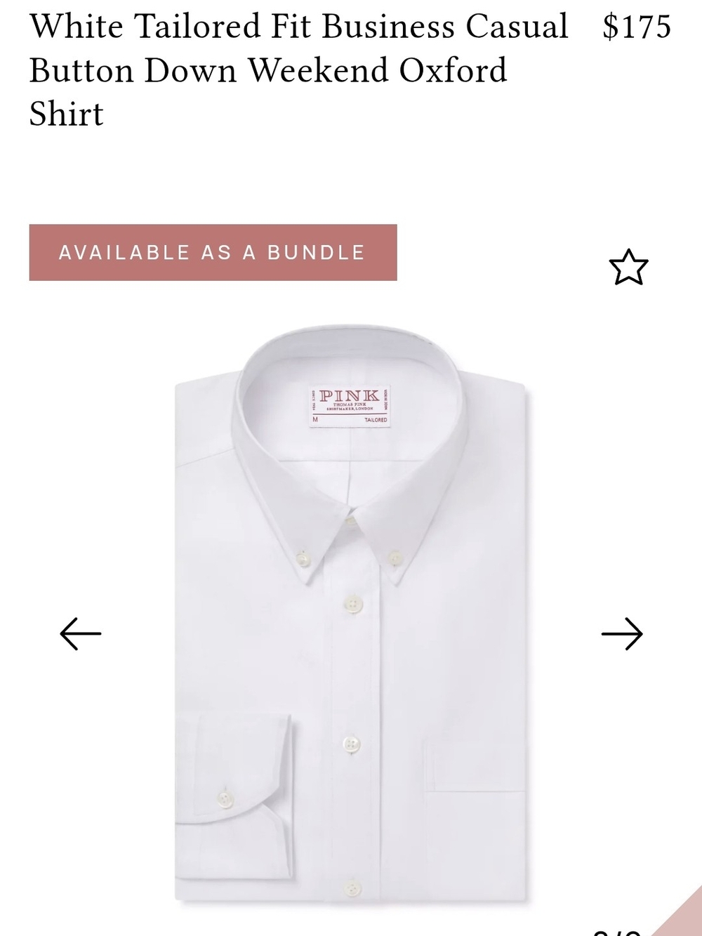 Thomas PINK Men's Button-Down Weekwend Oxford Shirt Size M